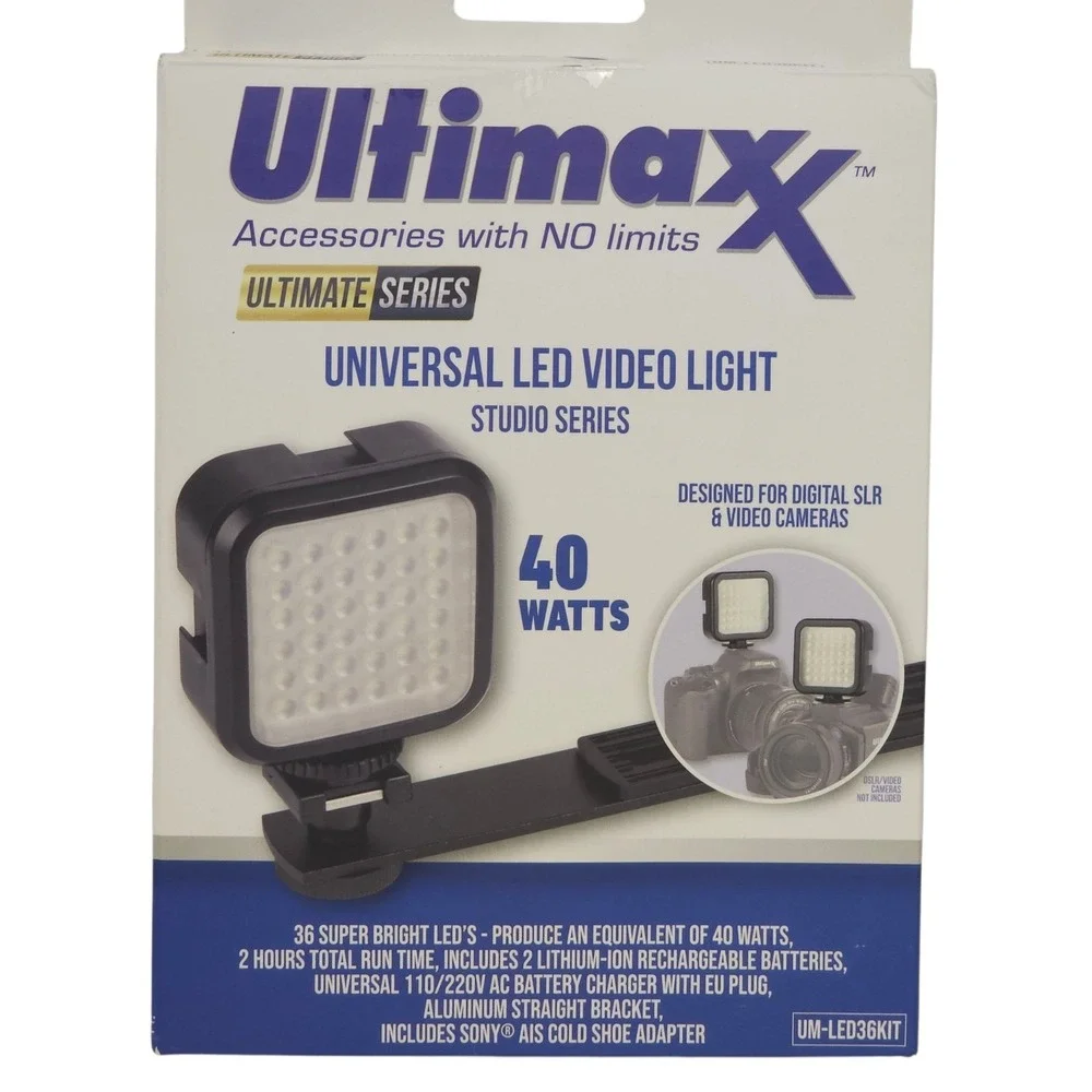 Ultimaxx Universal LED Video Light Kit 40W 5600K for DSLR Mirrorless Vlogging